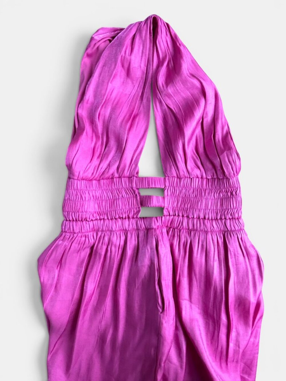 Stiletto's Pink Smocked Plunge Romper - Picture 8 of 16